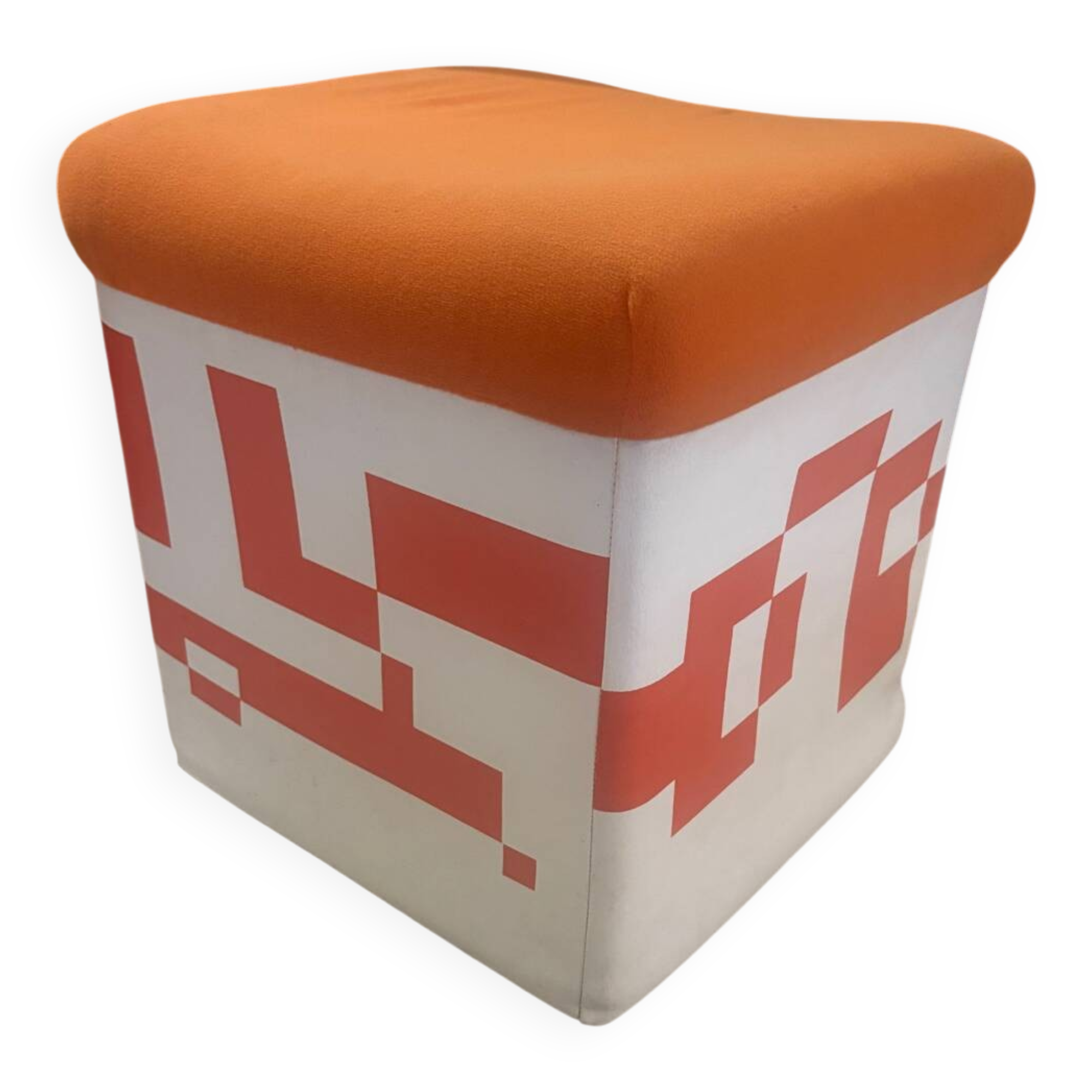 Vintage orange pouf 70's