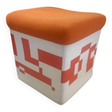 Vintage orange pouf 70's