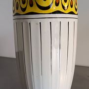 1 very large BFK (Boch Frères Keramis) Ambra 801 L jug. White, black lines and decorated band
