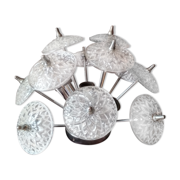Lustre plafonnier Sputnik 3 feux Emil Stejnar - 1960