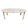 Scandinavian round extendable dining table stripped in solid wood from the 1970s.