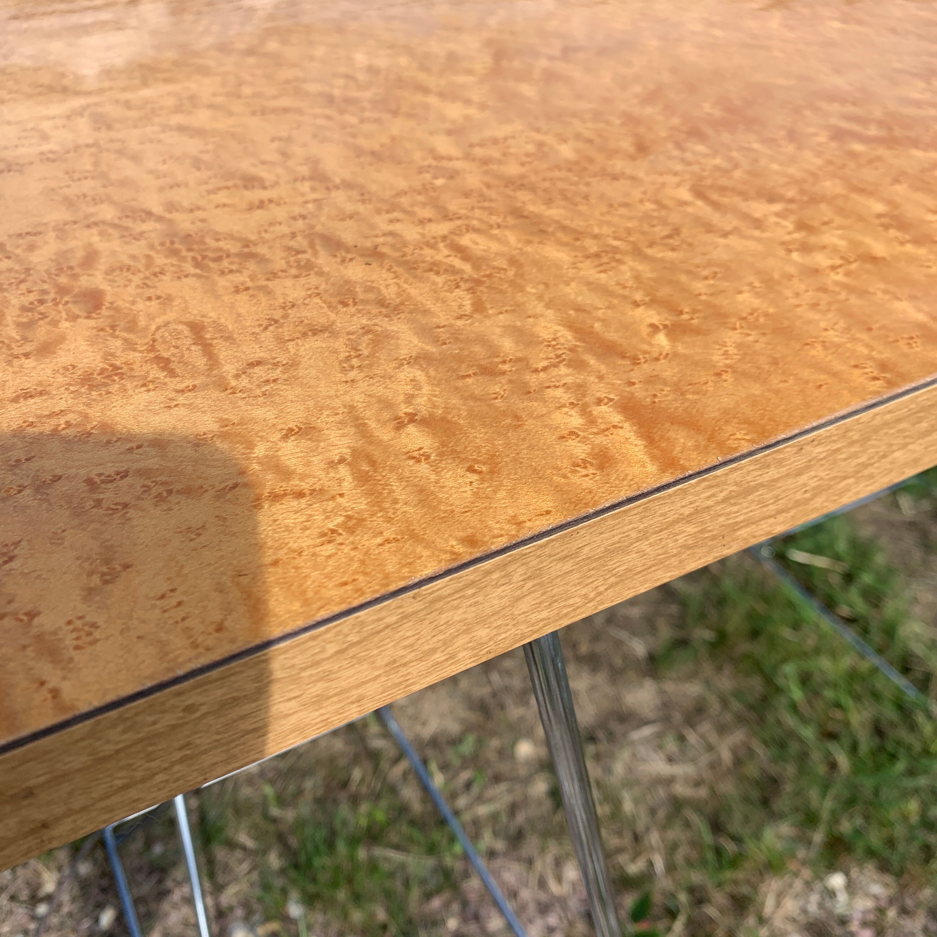 Office chrome trestles and magnifying glass tray