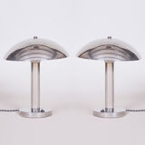 Pair of Art Deco table lamps made in 1930s Czechia and restored.