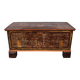 Coffre de dot antique extra grand en pin peint à la main