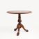 Antique English hand carved circular oak side table with lions head feet