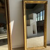 Golden rectangular mirror 150x31cm
