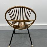 Chaise en Rotin et Métal de Rohé Noordwolde, Pays-Bas, 1950s