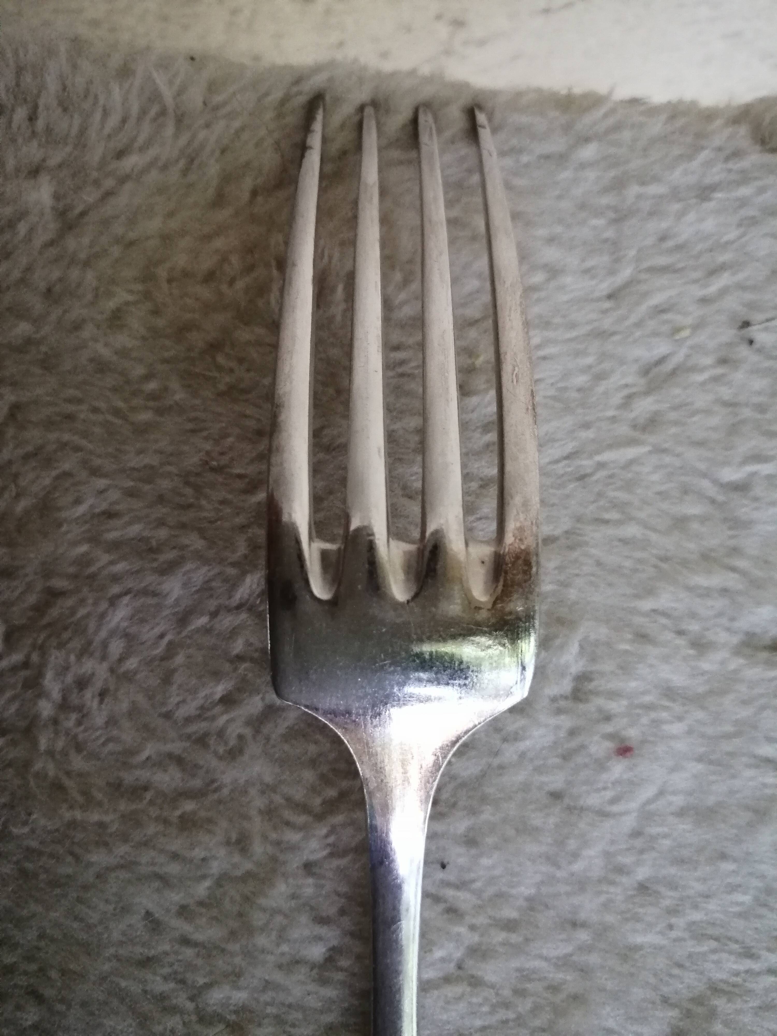 12 Art Deco silver metal bistro forks