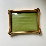 Cadre antique en bois doré art nouveau 18,5 cm x 14,5 cm verre convexe