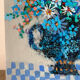 Blue flowers in celebration, oil on canvas signed Jacques Rouquier.