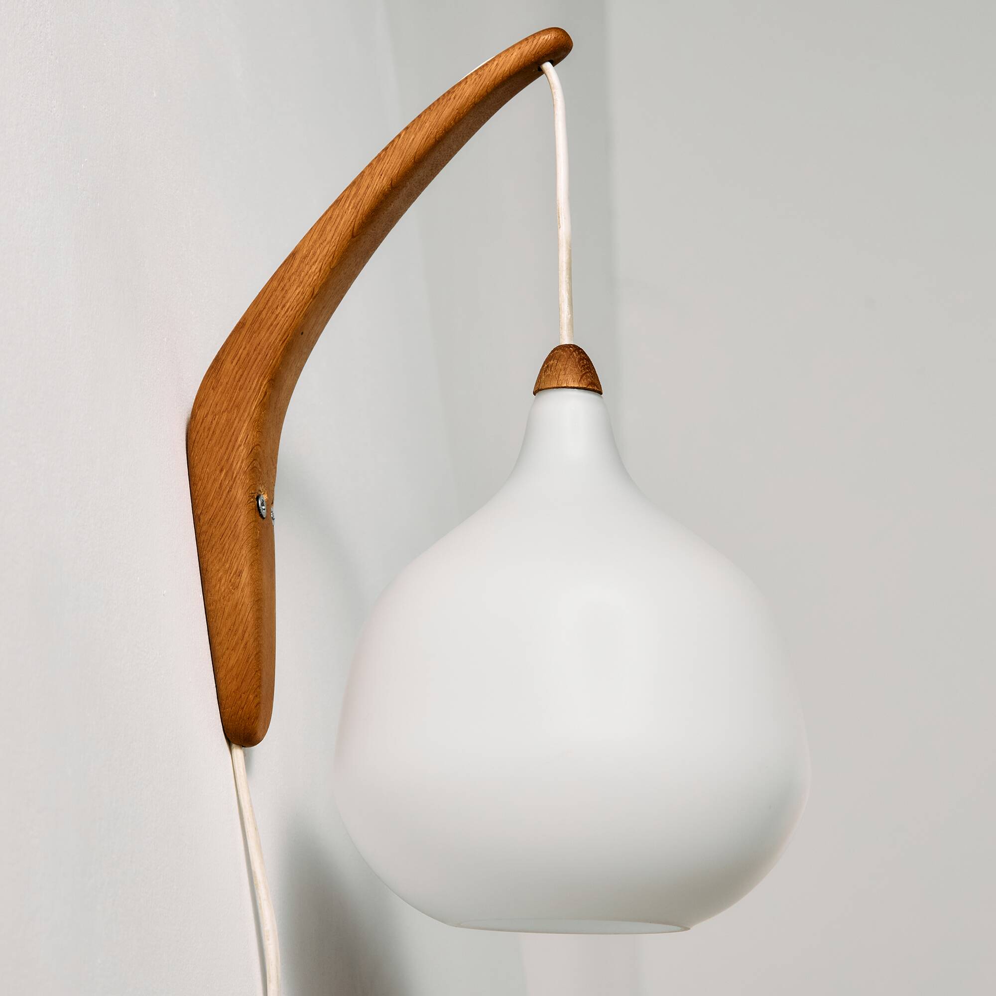 MK10987 Teak and glass wall lamp by Uno & Östen Kristiansson for Luxus