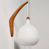 MK10987 Teak and glass wall lamp by Uno & Östen Kristiansson for Luxus