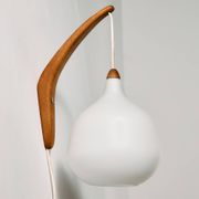 MK10987 Teak and glass wall lamp by Uno & Östen Kristiansson for Luxus