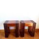 Pair of exotic wood bedside tables