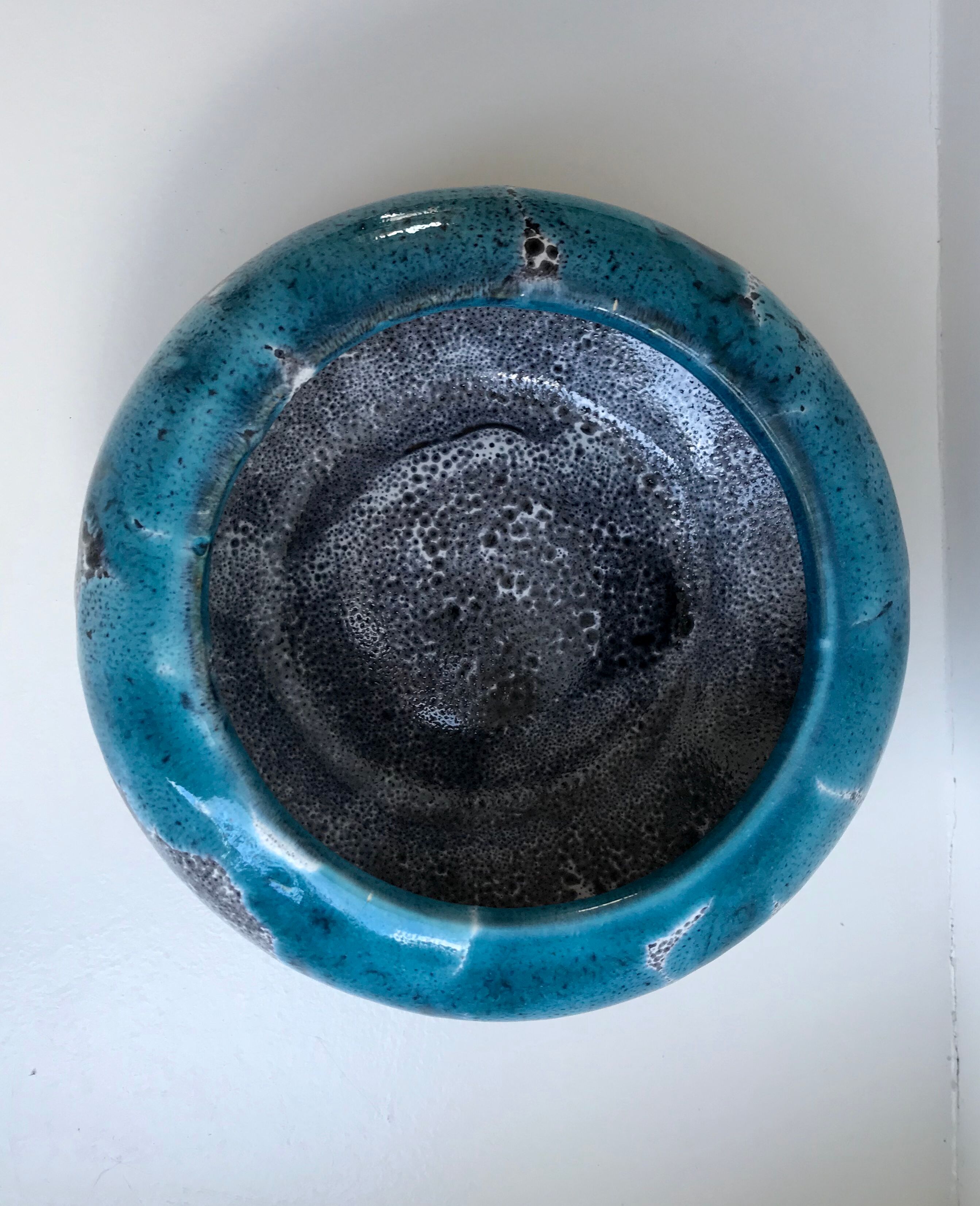 Ashtray blue fat lava ceramic