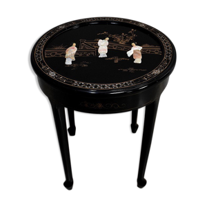 Table asiatique, ronde, en bois