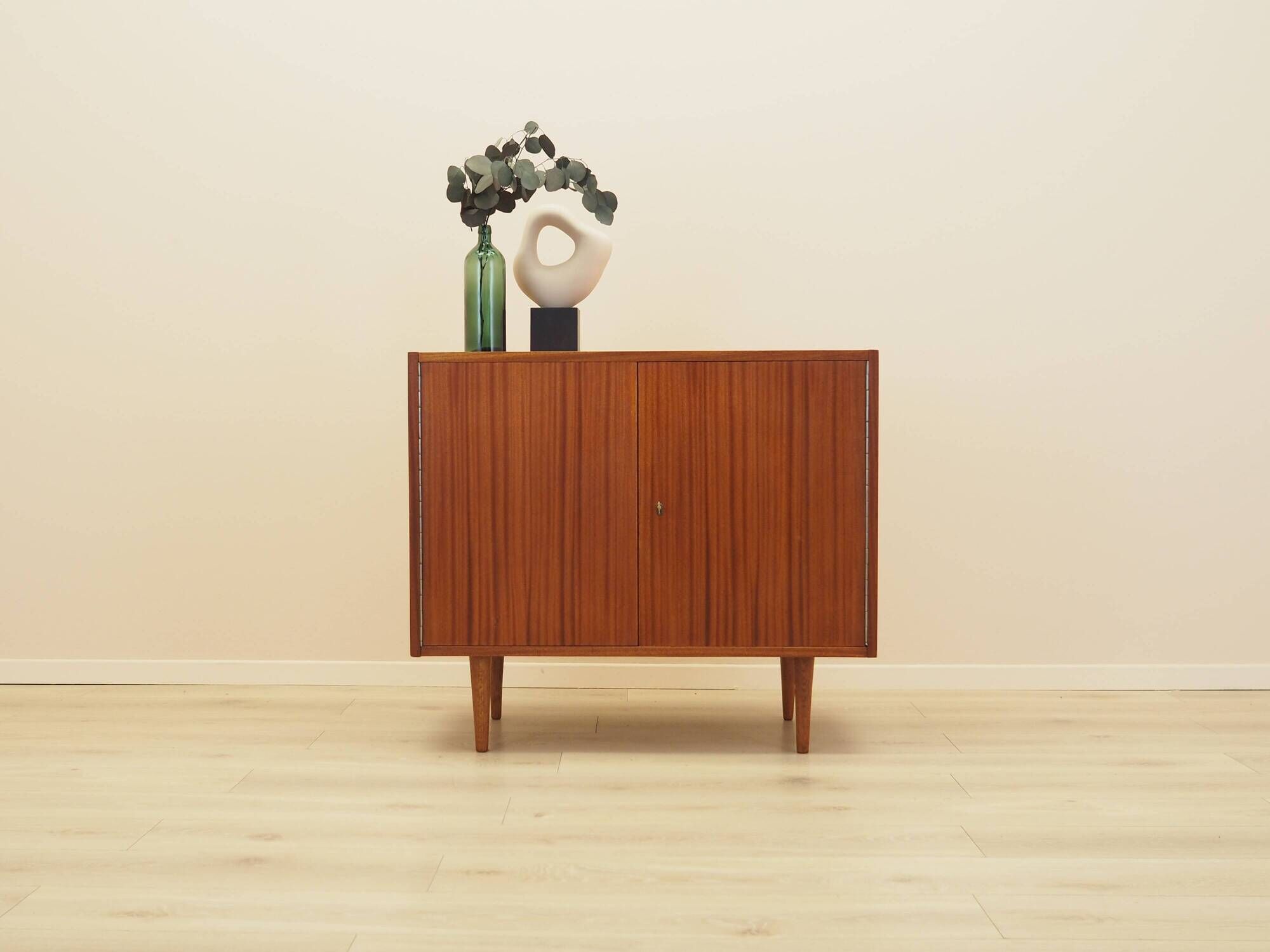 Mahogany Cabinet with Lock Meblosprzęt Poland 1970s