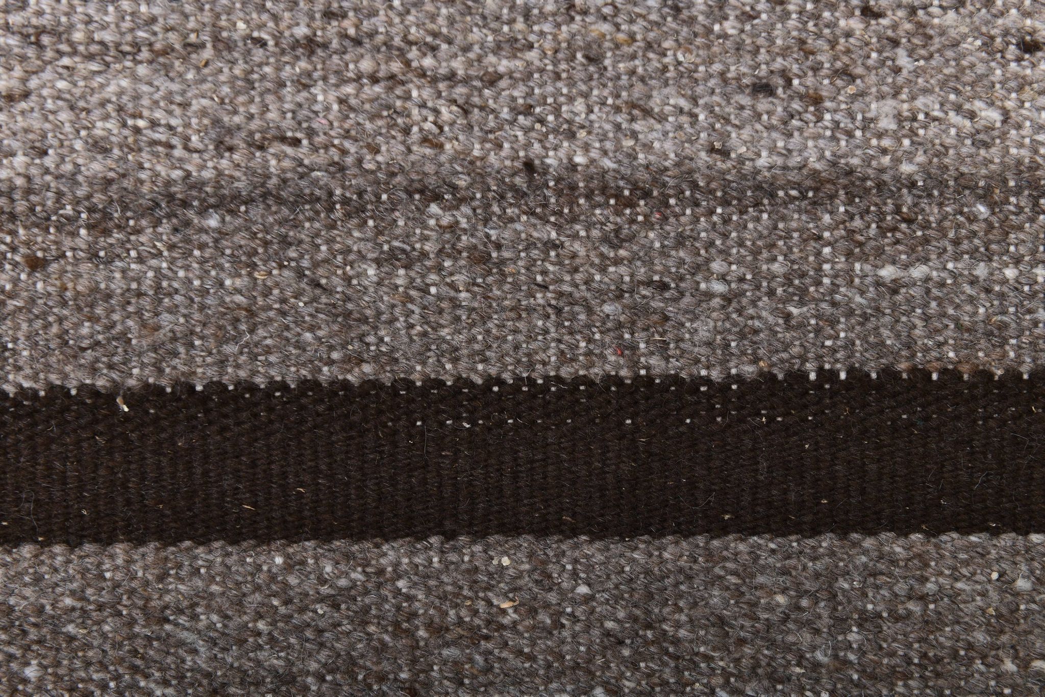 418x65 cm dark brown beige turkish runner wool kilim rug, corridor kilim