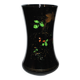 Charles X vase in black opaline with hand-painted floral enamel decoration, 30 cm.