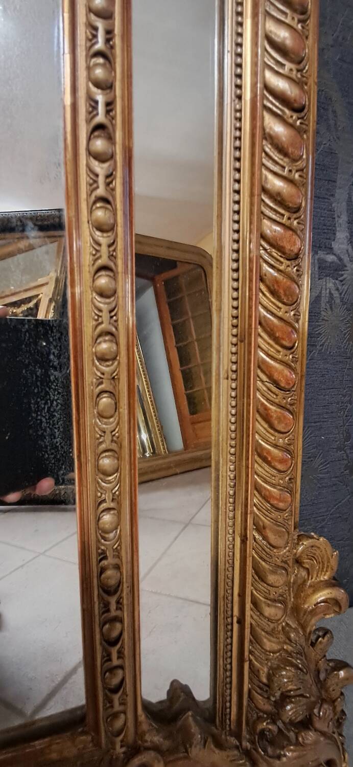19th century mirror with parecloses 173 x 105