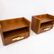 Pair of mid-century wooden drawers nightstands, Italy 1950s