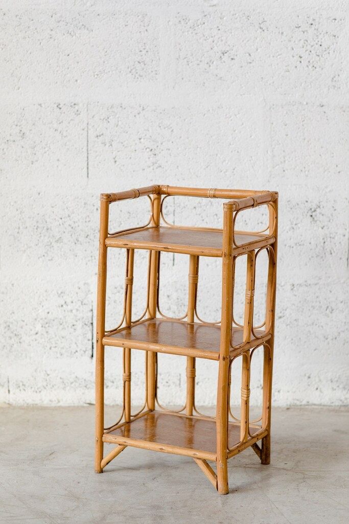 Vintage rattan bedside table