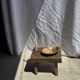 Small stool, rectangular accent stool in solid teak wabi-sabi H26