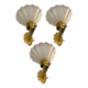 Murano Glass Brass Sconces Set of 3 1950’s