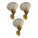 Murano Glass Brass Sconces Set of 3 1950’s