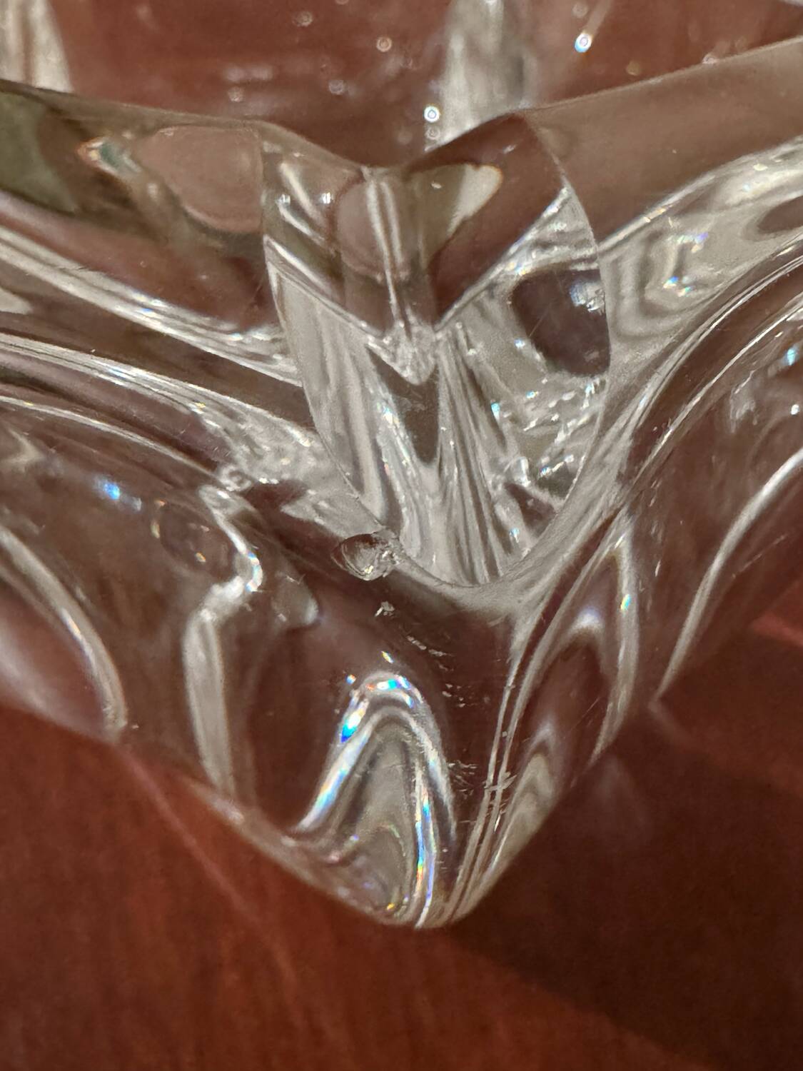 Large antique Daum crystal ashtray