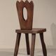 Pair of brutalist chairs in solid elm