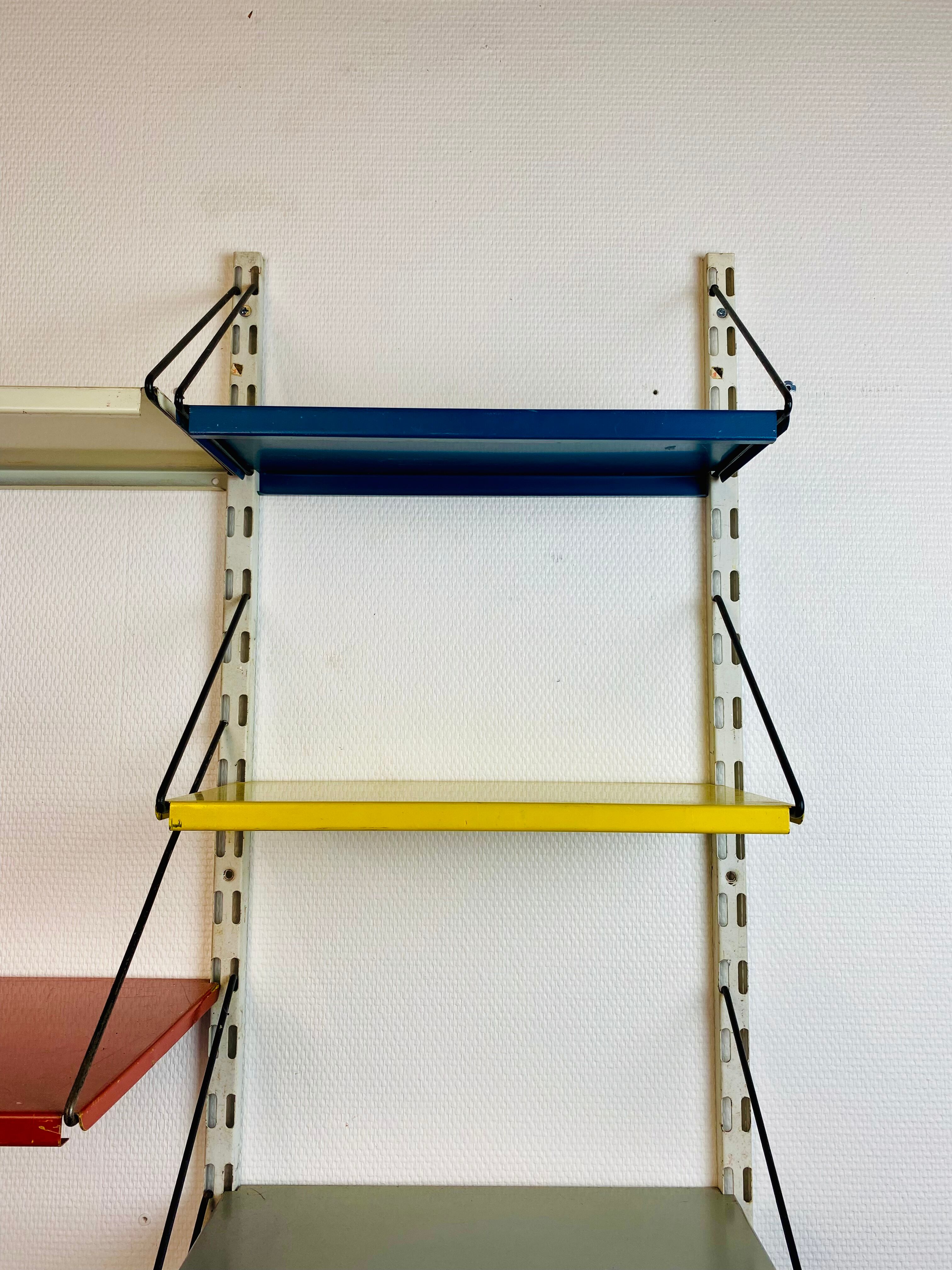 Shelf system, wall, metal, Pilastro edition.