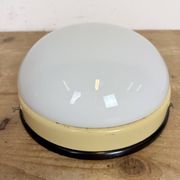 Industrial Bakelite Wall or Ceiling Light with Milk Glass, 1950s