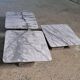 Vintage nesting coffee table trio square white Calacatta Carrara marble Italy