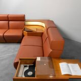 5 seater modular sofa eco-leather 70s vintage modern
