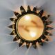 Wall lamp sun by ferro arte, metal and gold leaf, spain, 1960