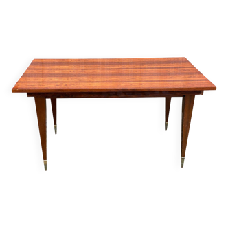 Scandinavian extendable dining table in lacquered wood and rosewood, 150cm.