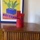 Franco Bettonica, red ceramic vase mod. fb1, Gabbianelli Italy ca. 1970