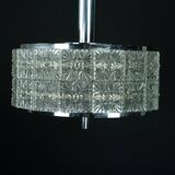 Vintage Kinkeldey Crystal Glass and chrome Chandelier. Germany 1960s