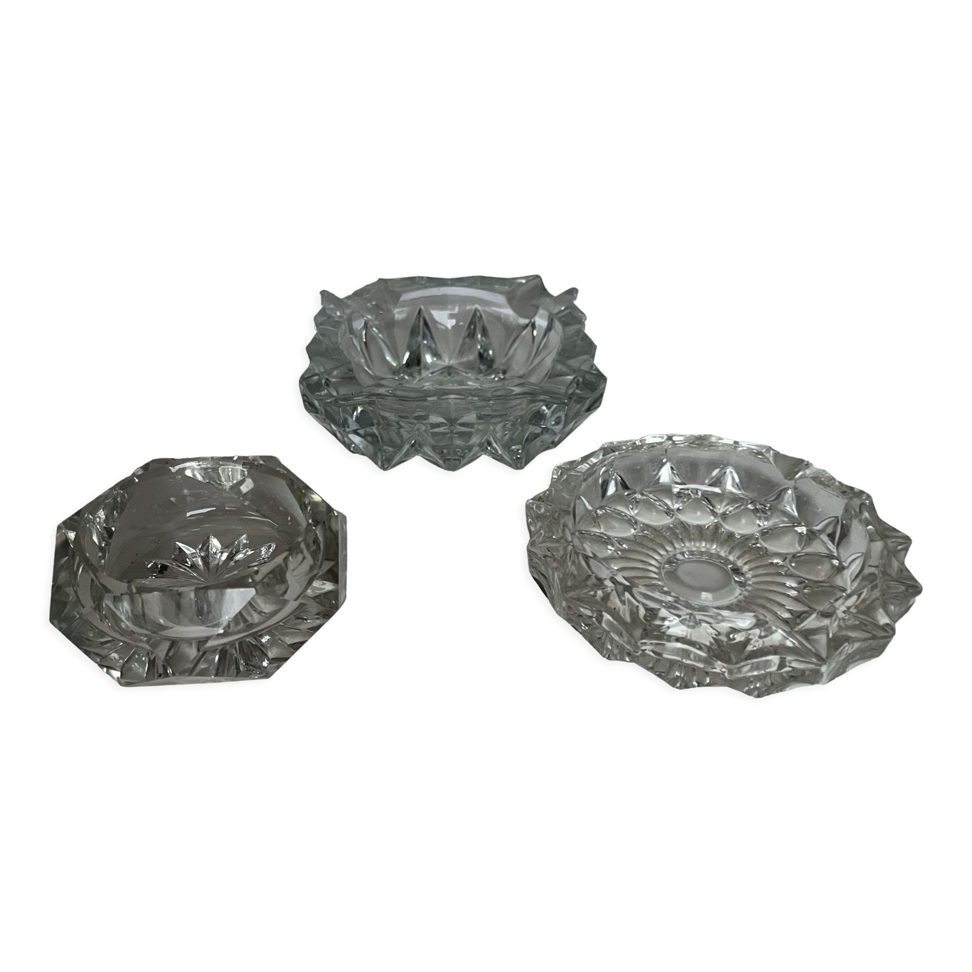 Set of three ashtrays