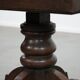 Elegant antique sheepskin leather desk chair with a heavy wooden frame