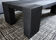 Table basse chêne massif finition bois brûlé — shou-sugi-ban