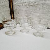 Set of 6 Art Deco glass cups
