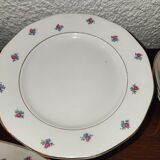 Old service 28 pieces porcelain KG Keller and Guérin Lunéville France decorated with flowers Rosita XIXth Century