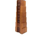 Wooden drawers jewelry box, Italy 1970s