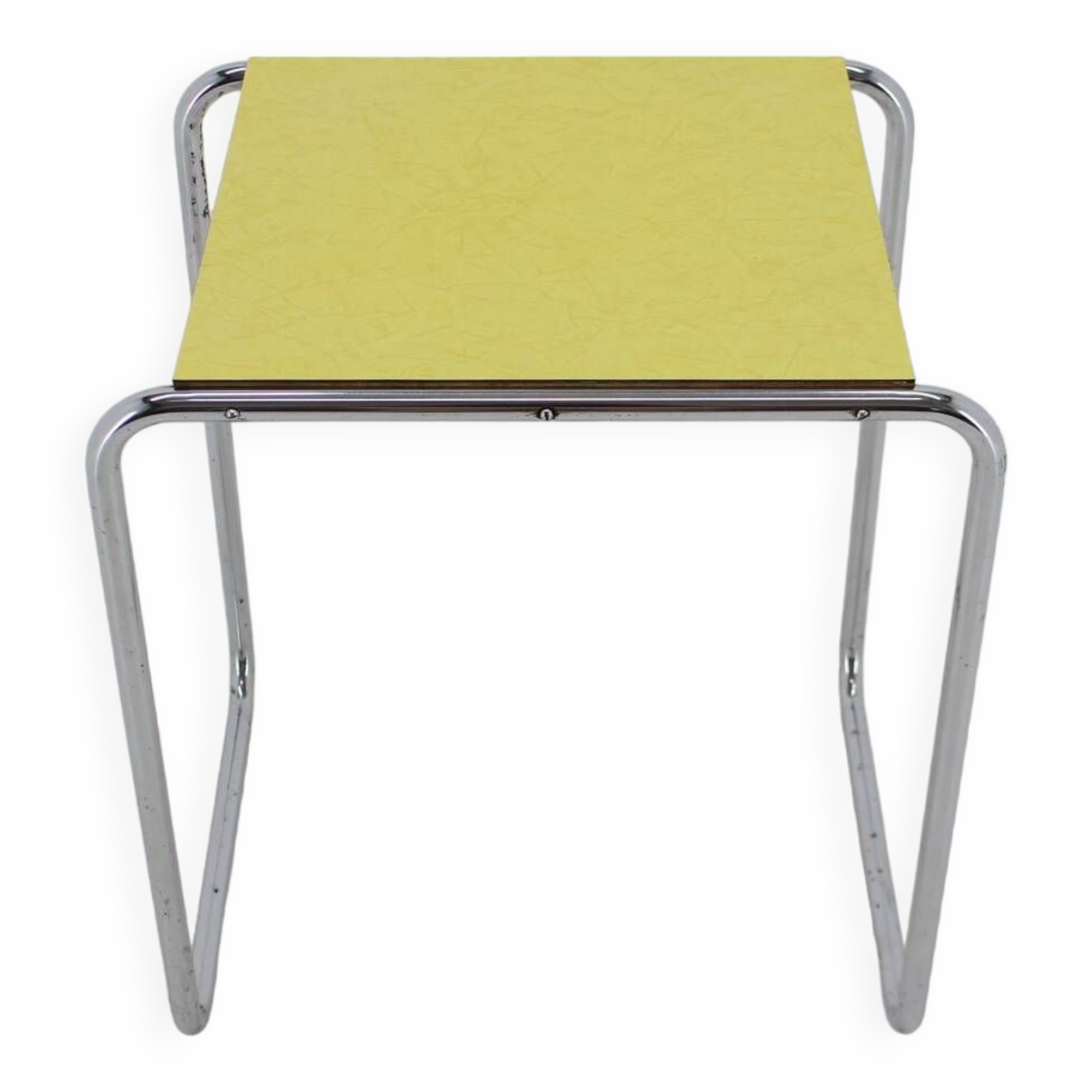 1960s tubular chrome plated side table, czechoslovakia