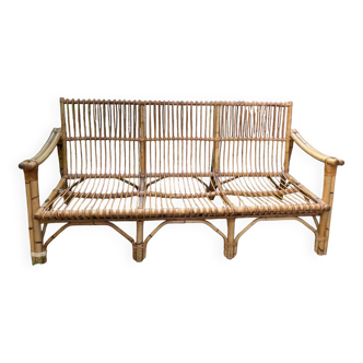 Canapé en rotin vintage  1,70
