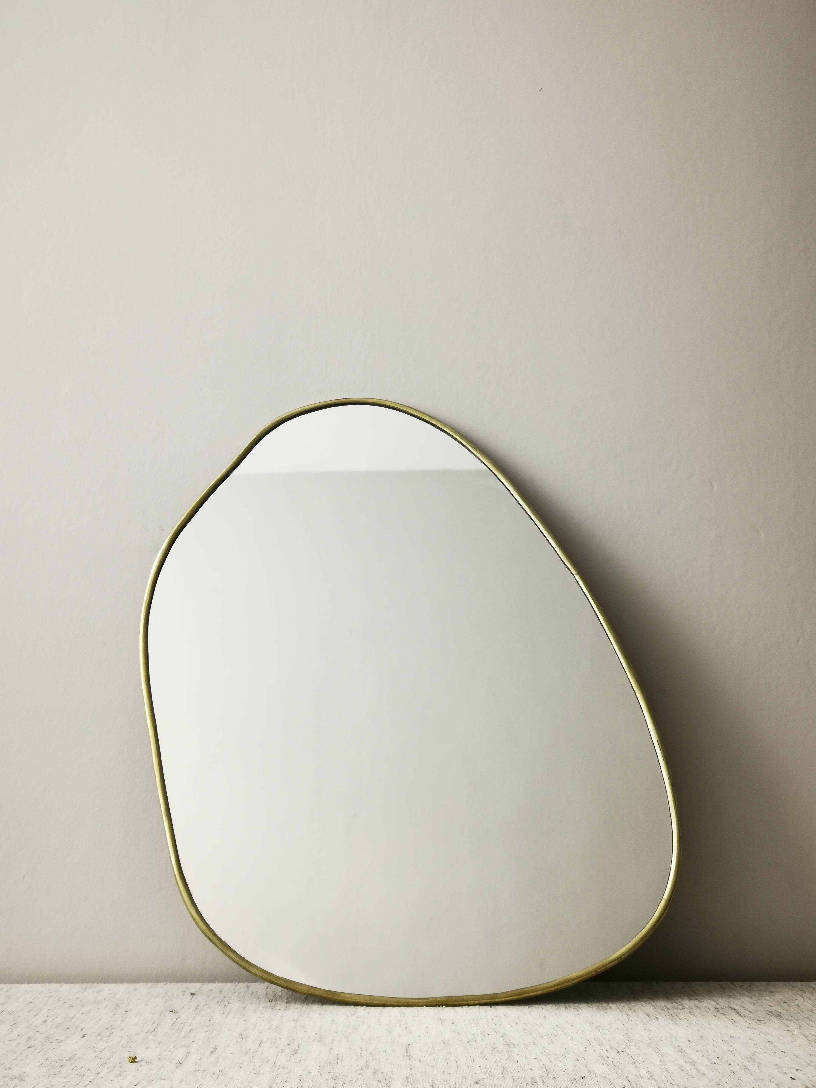 Gilded brass mirror 51 cm