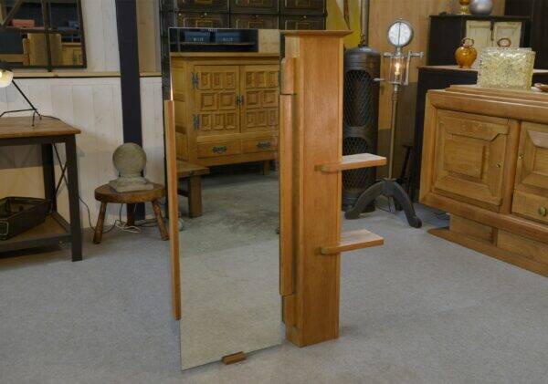 Wall shelf with adjustable mirror by Guillerme et Chambron for Votre Maison 1960's