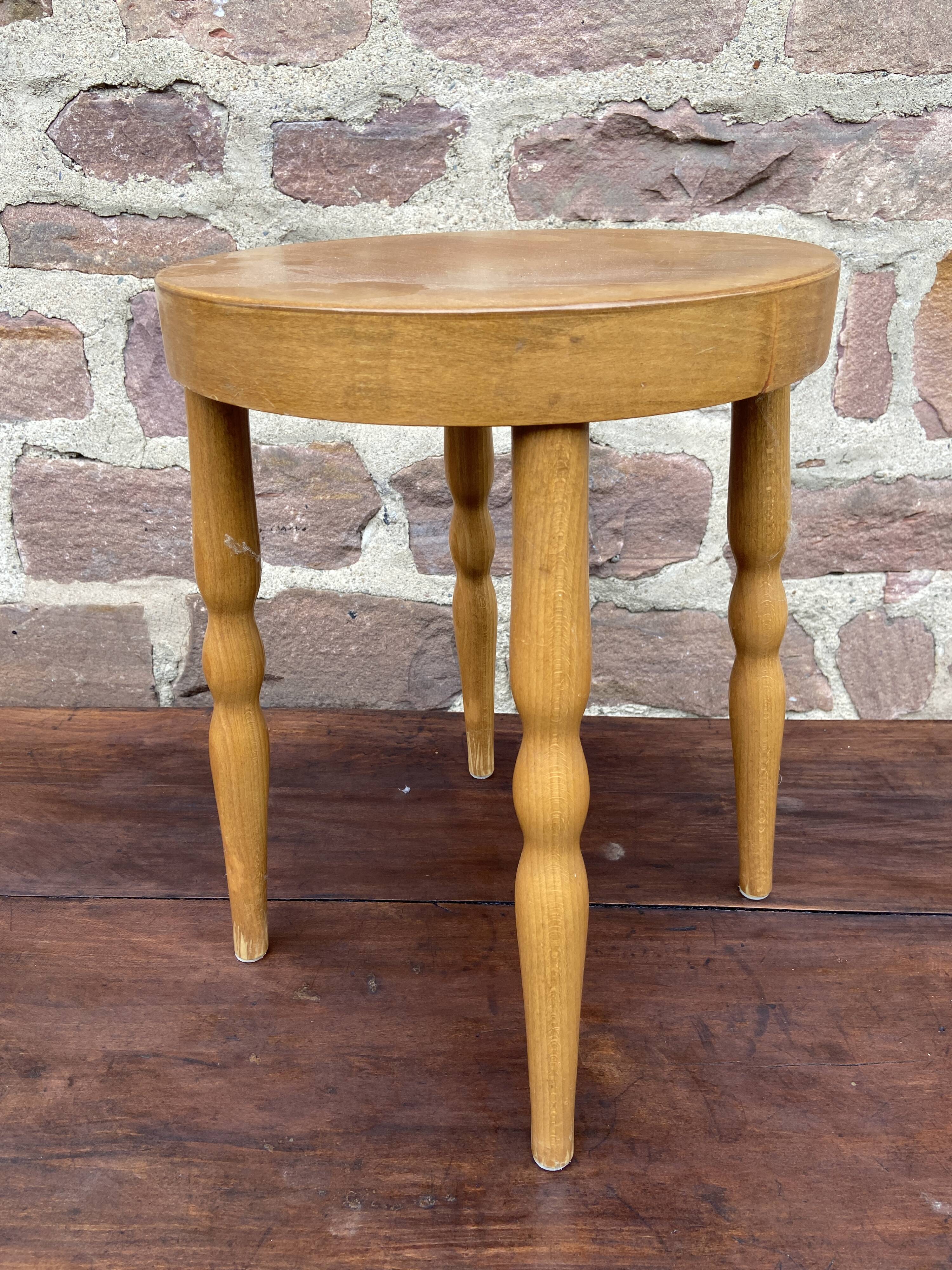 vintage Baumann Scandinavian stool, French stool chic 1980